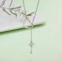 Presentski 925 Sterling Silver Y Lariat Necklace Chain Valentines Day Gift with Infinity Key Pendant,Love Heart Necklaces for Women Girls