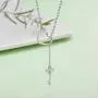 Presentski 925 Sterling Silver Y Lariat Necklace Chain Valentines Day Gift with Infinity Key Pendant,Love Heart Necklaces for Women Girls