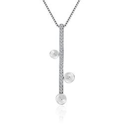 LGSY 925 Sterling Silver Cubic Zircon Pearl Bail Pendants for Pearl Jewely Making, Design Pendant Fitting for Fashion Jewlery