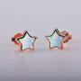Rose Gold Star Earrings for Girls, Hypoallergenic Fire Opal Stud Earrings For Women ARSKRO S925 Sterling Sliver Little Small Tiny Cute Earring Jewelry Gifts for Sensitive Ears Toddlers Kids