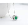 YUNKAI Angelic Gold Necklace Sparkle Halo Cubic Zirconia Round Solitaire Pendant Necklace Sterling Silver Box Link Chain 18 Crystal Jewelry for Women