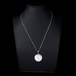 Bible Verse Prayer Necklace Christian Jewelry Sterling Silver Praying Hands Baptism Inspirational Medallion Pendant