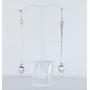 Pepe Dominguez 925 Sterling Silver Hammered Long Drop with Heart Dangle Earrings
