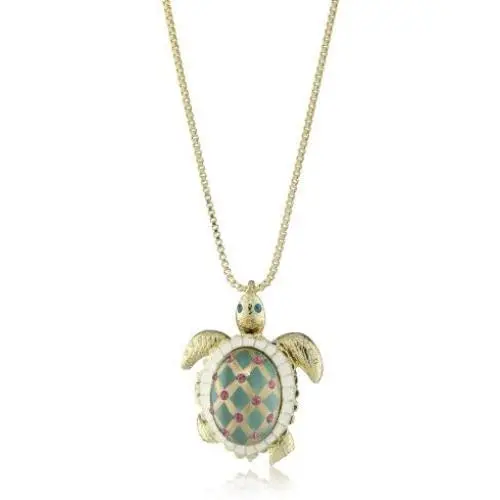 Betsey Johnson Sea Excursion Long Necklace with Turtle Pendant