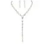 SP Sophia Collection Womens Jewelry Descending Y Oval Drop Necklace and Stud Post Dangle Earrings Set SP Sophia Collection Womens Jewelry Descending Y Oval Drop Necklace and Stud Post Dangle Earrings Set