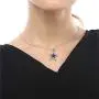 AILUOR Five-Pointed Star Sapphire Crystal Pendant Necklace, Fashion Silver Crystal Hollow Star Jewelry for Women Girl