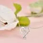 Distance I Love You to The Moon and Back Necklace 925 Sterling Silver Heart Pendant Necklace Jewelry Gifts for Women Mom Wife Girls