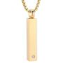 mingkejw Cremation Jewelry Bar Urn Necklaces for Ashes Stainless Steel Crystal Memorial Keepsake Jewelry Ash Pendants for Women Men