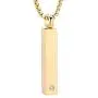 mingkejw Cremation Jewelry Bar Urn Necklaces for Ashes Stainless Steel Crystal Memorial Keepsake Jewelry Ash Pendants for Women Men