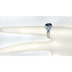 RB Gems Sterling Silver 925 Ring London Blue Topaz 2.09 Carats with Rhodium-Plated Finish