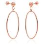Sea of Ice Sterling Silver Open Oval Drop Dangle Hoop Earrings 5mm Bead Post Dangle Earrings for Women Girls