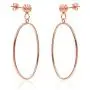 Sea of Ice Sterling Silver Open Oval Drop Dangle Hoop Earrings 5mm Bead Post Dangle Earrings for Women Girls