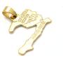 Xusamss Fashion 18K Gold Plated Alloy Haitian Map Pendant Charm Necklace