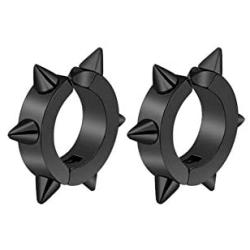 Xusamss Punk Jewelry Stainless Steel Spike Rivet Ear Clip Earrings