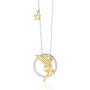 Jewelili Enchanted Disney Fine Jewelry 14K Yellow Gold Over Sterling Silver 1/10 CTTW Tinker Bell Wings Pendant