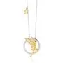 Jewelili Enchanted Disney Fine Jewelry 14K Yellow Gold Over Sterling Silver 1/10 CTTW Tinker Bell Wings Pendant
