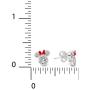 Disney Minnie Mouse Women Jewelry, Sterling Silver Cubic Zirconia and Red Enamel Bow Detail Stud Earrings