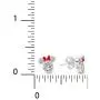 Disney Minnie Mouse Women Jewelry, Sterling Silver Cubic Zirconia and Red Enamel Bow Detail Stud Earrings