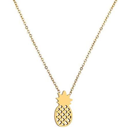 Zealmer Women 16K Gold Plated Pineapple Pendant Necklace