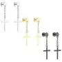 Szory Stainless Steel Dangle Cross Earrings for Men Women Black Silver Gold Szory Stainless Steel Dangle Cross Earrings for Men Women Black Silver Gold