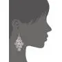 Boho Filigree Flower Motif Rhombus Shape Chandelier Tiered Dangle Statement Earrings