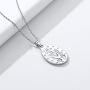 Nofade Silver Personalized Virgin Mary Necklace 925 Sterling Silver Religious Christian Jewelry Oval Medal Coin Pendant Necklace for Women Men