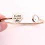 Belingry Rose Gold Inspirational Faith Bracelet Jewelry Mustard Seed Flexible Bracelets