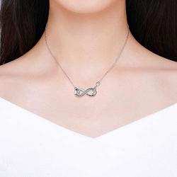 Sterling Silver I Love You to The Moon and Back Infinity Necklaces for Women Teen Girls ,Birthday Mothers Day Jewelry Gifts for Her