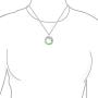 Asian Style Open Round Circle Disc Red Green Dyed Jade Dragon Pendant Necklace For Women 925 Sterling Silver 18 Inch