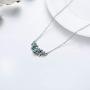 925 Stealing Sliver Oxidized Rose Turquoise necklace New Type Gift For Women Girl,18+2 Inch O Chain
