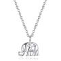 DESIMTION Good Luck Elephant Anchor Butterfly Necklace White Gold for Women Teen Girls with Message Card