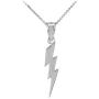 High Polish 925 Sterling Silver Lightning Bolt Charm Pendant Necklace