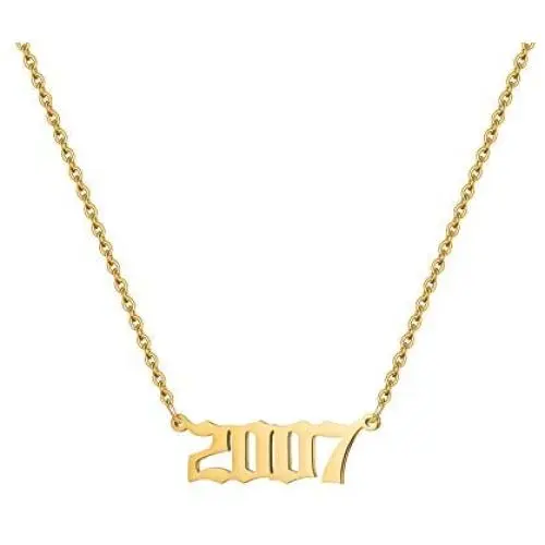 Joycuff Birth Year Number Necklaces Old English Necklace for Women Daughter Teen Girl Sister Personalized Christmas Birthday Jewelry 18K Real Gold Stainless Steel Pendant Joycuff Birth Year Number Necklaces Old English Necklace for Women Daughter Teen Girl Sister Personalized Christmas Birthday Jewelry 18K Real Gold Stainless Steel Pendant