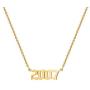 Joycuff Birth Year Number Necklaces Old English Necklace for Women Daughter Teen Girl Sister Personalized Christmas Birthday Jewelry 18K Real Gold Stainless Steel Pendant