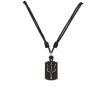BlueRica Trident Dogtag Pendant on Adjustable Black Rope Cord Necklace