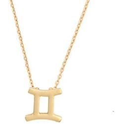 HOLY KT 12 Constellation Zodiac Pendant Necklace Astrology Gold Tone Chain with Gold Message Card for Women Jewelry
