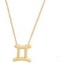 HOLY KT 12 Constellation Zodiac Pendant Necklace Astrology Gold Tone Chain with Gold Message Card for Women Jewelry