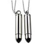 (2) Silver Bullet Memorial Cremation Jewelry Urns Necklaces for Ashes Stainless Steel 20'' inch Chains, Police, Military, Soldier, Sportsman, K9, Officer