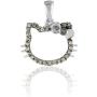 6.7 cts Hello Kitty Pave Diamonds Pendant, Silver Diamond Pendant, Kitty Pendant, Diamond Pendant Jewelry