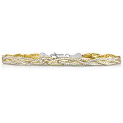 Verona Jewelers Sterling Silver Diamond Cut 3 Strand Row Herringbone Chain Bracelet and Necklace- 925 Braided Necklace and Bracelet, Braided Snake Chain