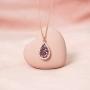 ENZOMAR Amethyst Crystal Necklace for Women - Best Friend Birthday Gifts for Women, Mothers Day Jewelry, Crystals and Healing Stones Bulk, Great Grandma Necklace, Anniversary Jewelry, Sterling Silver Rose Gold, Pendant Necklace, Dainty Necklace