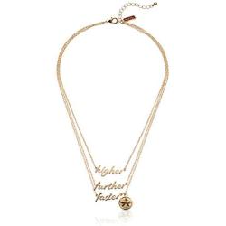 Marvel Comics Womens Captain Marvel Polished Finish 3-Tiered Necklace, Gold, One Size