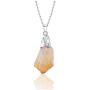 Genuine Sterling Silver Raw Amethyst Citrine Gemstone Necklace 18 inch Healing Crystals Chakra Stones Women Girls Birthday Mothers Gifts