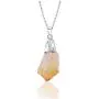 Genuine Sterling Silver Raw Amethyst Citrine Gemstone Necklace 18 inch Healing Crystals Chakra Stones Women Girls Birthday Mothers Gifts