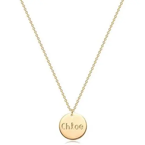 MYEARS Women Name Necklace Personalized Gold Coin Disc Round Medal Pendant Engraved 14K Gold Plated Dainty Chain Simple Custom Jewelry MYEARS Women Name Necklace Personalized Gold Coin Disc Round Medal Pendant Engraved 14K Gold Plated Dainty Chain Simple Custom Jewelry