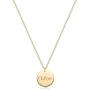MYEARS Women Name Necklace Personalized Gold Coin Disc Round Medal Pendant Engraved 14K Gold Plated Dainty Chain Simple Custom Jewelry