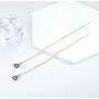 SLUYNZ 925 Sterling Silver Round Eye Dangle Earrings Chain for Women Teen Girls Evil Eye Threader Earrings