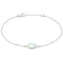 AUBE JEWELRY Hypoallergenic 925 Sterling Silver Trendy and Dainty Oval Shaped Opal Bracelet for Women