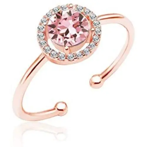 SolidSilver - Sterling Silver Adjustable Rings Sizes 7-9 Made with a Round Solitaire Swarovski Crystal | Sterling Silver, Yellow or Rose Gold Dipped SolidSilver - Sterling Silver Adjustable Rings Sizes 7-9 Made with a Round Solitaire Swarovski Crystal | Sterling Silver, Yellow or Rose Gold Dipped
