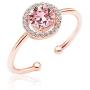 SolidSilver - Sterling Silver Adjustable Rings Sizes 7-9 Made with a Round Solitaire Swarovski Crystal | Sterling Silver, Yellow or Rose Gold Dipped